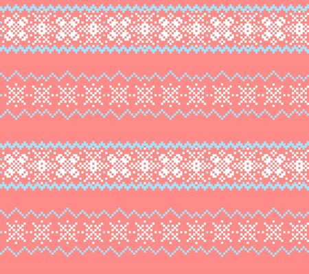 Orange Christmas fair isle pattern background for fashion textiles, knitwear and graphicsのイラスト素材