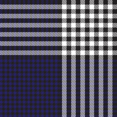 Blue Glen Plaid textured seamless pattern suitable for fashion textiles and graphics