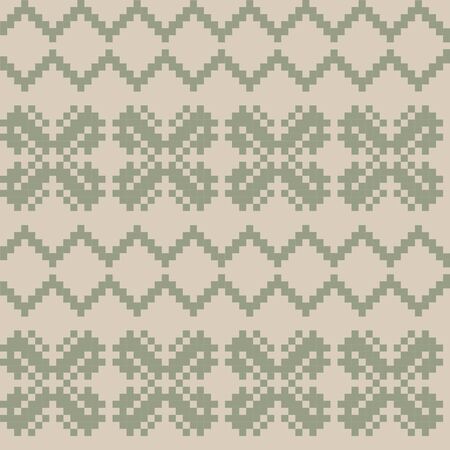 Green Christmas fair isle pattern background for fashion textiles, knitwear and graphicsのイラスト素材