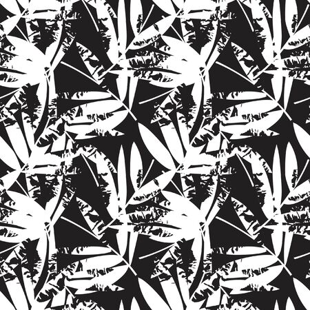 White Tropical Leaf botanical seamless pattern background suitable for fashion prints, graphics, backgrounds and craftsのイラスト素材