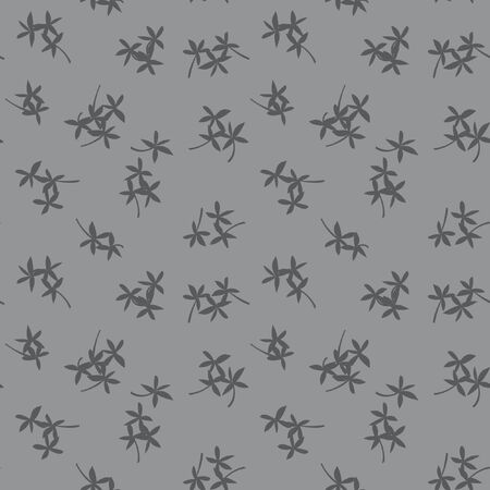 Grey Tropical Leaf botanical seamless pattern background suitable for fashion prints, graphics, backgrounds and craftsのイラスト素材