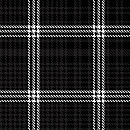 Black and White Glen Plaid textured seamless pattern suitable for fashion textiles and graphics