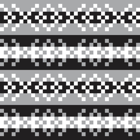 Black and White Christmas fair isle pattern background for fashion textiles, knitwear and graphicsのイラスト素材