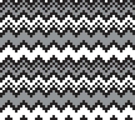 Black and White Christmas fair isle pattern background for fashion textiles, knitwear and graphicsのイラスト素材