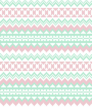 Pink Christmas fair isle pattern background for fashion textiles, knitwear and graphicsのイラスト素材