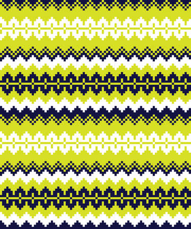 Yellow Christmas fair isle pattern background for fashion textiles, knitwear and graphicsのイラスト素材