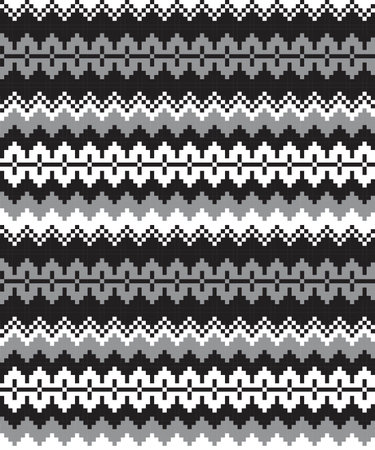 Black and White Christmas fair isle pattern background for fashion textiles, knitwear and graphics