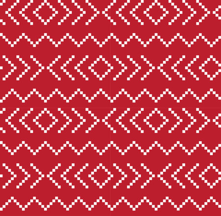Red Christmas fair isle pattern background for fashion textiles, knitwear and graphics
