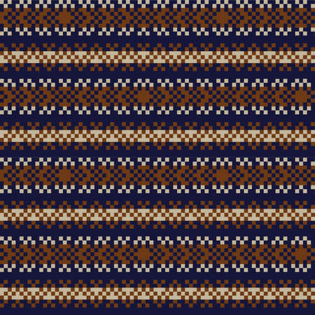 Brown Christmas fair isle pattern background for fashion textiles, knitwear and graphicsのイラスト素材