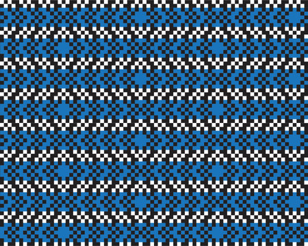 Blue Christmas fair isle pattern background for fashion textiles, knitwear and graphics