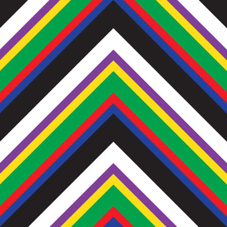 Rainbow Chevron diagonal striped seamless pattern background suitable for fashion textiles, graphicsのイラスト素材