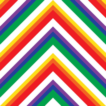 Rainbow Chevron diagonal striped seamless pattern background suitable for fashion textiles, graphics