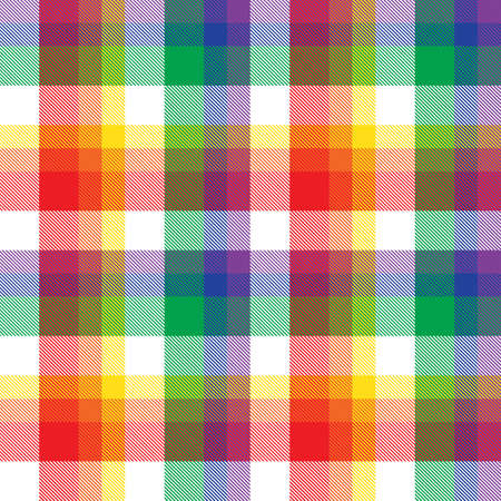 Rainbow Plaid, checkered, tartan seamless pattern suitable for fashion textiles and graphicsのイラスト素材