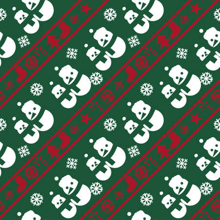 Christmas Snowman seamless pattern background for website graphics, fashion textileのイラスト素材