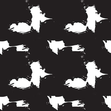 Black and White Camouflage abstract seamless pattern background suitable for fashion textiles, graphicsのイラスト素材