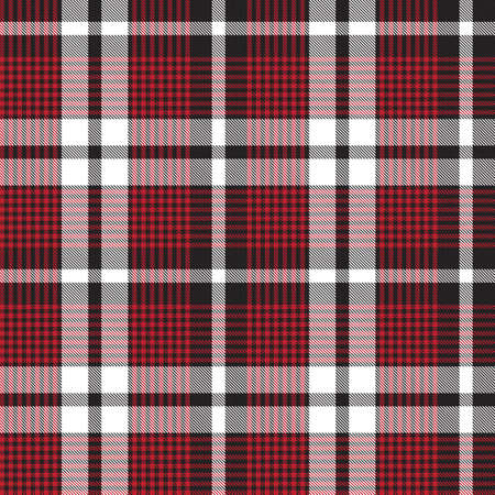 Red Glen Plaid textured seamless patternのイラスト素材
