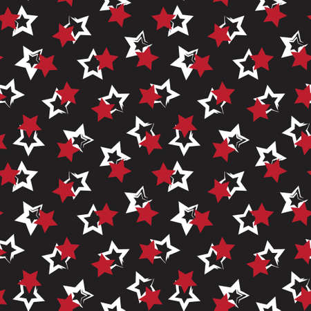 Red Stars brush stroke seamless pattern background for fashion textiles, graphicsのイラスト素材