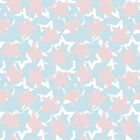 Sky Blue Stars brush stroke seamless pattern background for fashion textiles, graphicsのイラスト素材