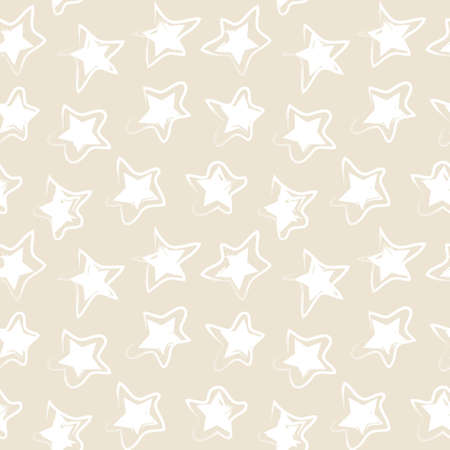 Brown Stars brush stroke seamless pattern background for fashion textiles, graphicsのイラスト素材