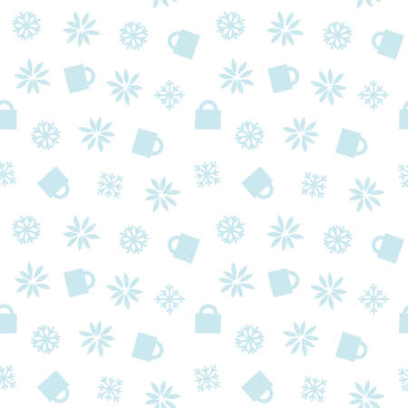 Christmas Icy Blue Holiday seamless pattern background for website graphics, fashion textilesのイラスト素材