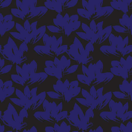 Blue Floral brush strokes seamless pattern background for fashion prints, graphics, backgrounds and craftsのイラスト素材