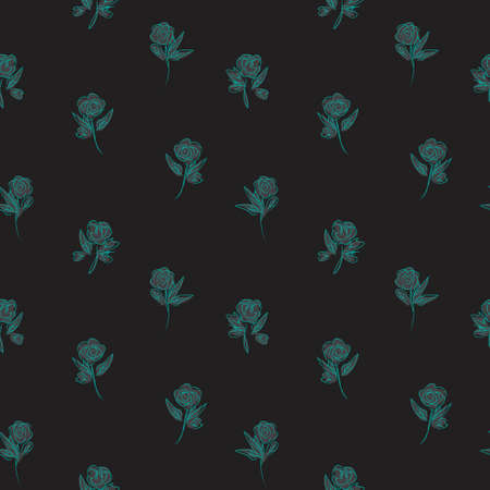 Green Floral brush strokes seamless pattern background for fashion prints, graphics, backgrounds and craftsのイラスト素材