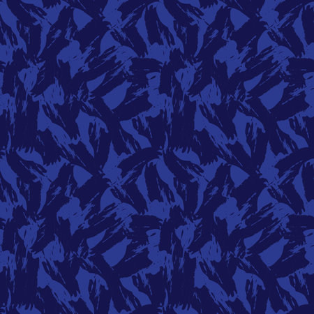 Blue Brush Stroke Camouflage abstract seamless pattern background suitable for fashion textiles,...