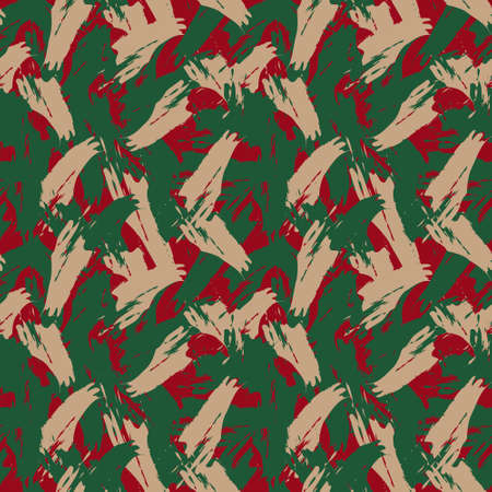 Christmas Brush Stroke Camouflage abstract seamless pattern background suitable for fashion textiles, graphicsのイラスト素材
