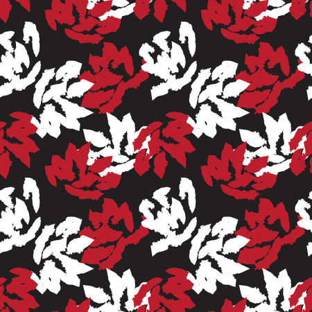 Red Floral brush strokes seamless pattern background for fashion prints, graphics, backgrounds and craftsのイラスト素材