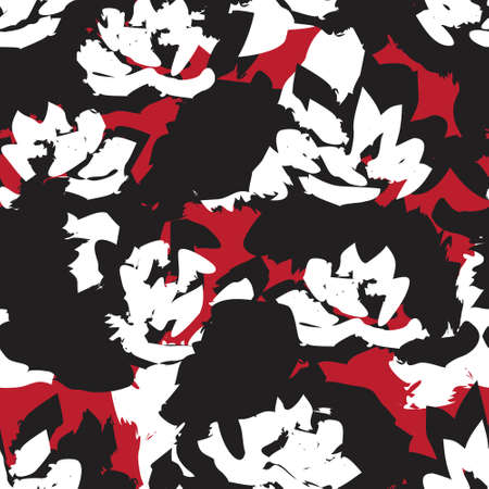 Red Floral brush strokes seamless pattern background for fashion prints, graphics, backgrounds and craftsのイラスト素材