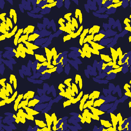 Yellow Floral brush strokes seamless pattern background for fashion prints, graphics, backgrounds and craftsのイラスト素材