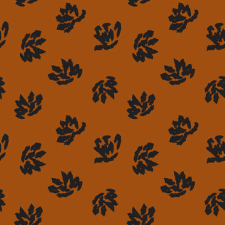 Orange Floral brush strokes seamless pattern background for fashion prints, graphics, backgrounds and craftsのイラスト素材