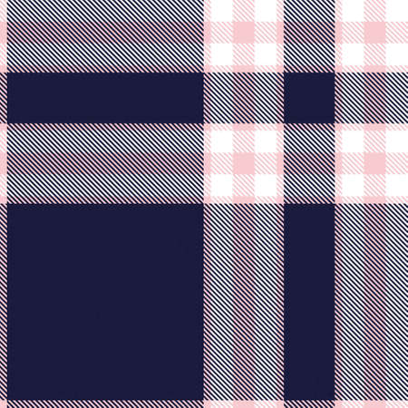 Pink Navy Glen Plaid textured seamless pattern suitable for fashion textiles and graphicsのイラスト素材