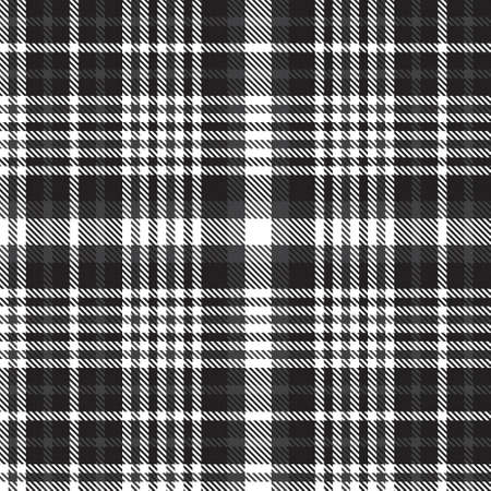 Black and White Glen Plaid textured seamless pattern suitable for fashion textiles and graphicsのイラスト素材