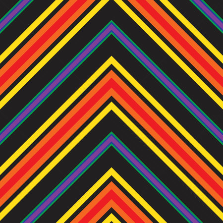 Rainbow Chevron diagonal striped seamless pattern background suitable for fashion textiles, graphics