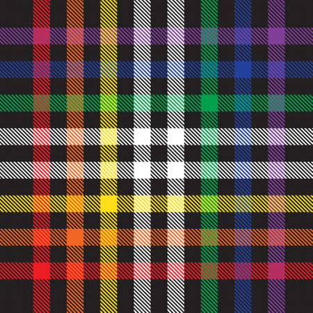 Rainbow Glen Plaid textured seamless pattern suitable for fashion textiles and graphicsのイラスト素材
