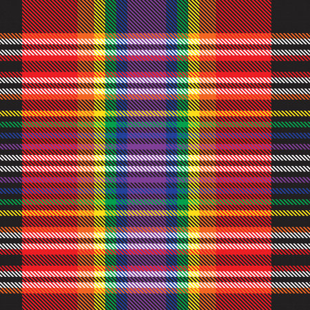Rainbow Glen Plaid textured seamless pattern suitable for fashion textiles and graphics