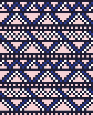 Pink Navy Christmas fair isle pattern background for fashion textiles, knitwear and graphics