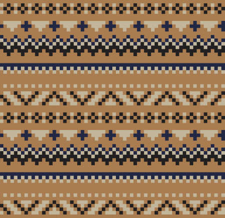 Brown Christmas fair isle pattern background for fashion textiles, knitwear and graphicsのイラスト素材