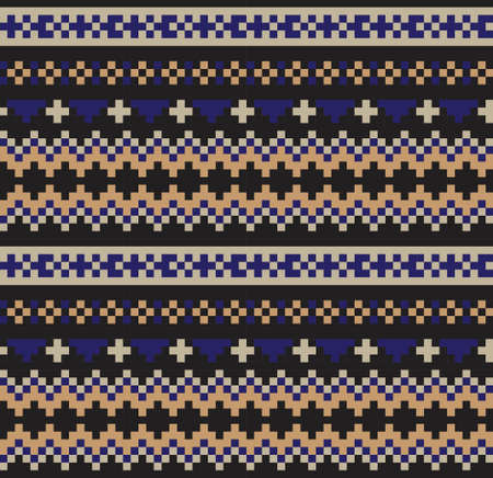 Brown Christmas fair isle pattern background for fashion textiles, knitwear and graphicsのイラスト素材