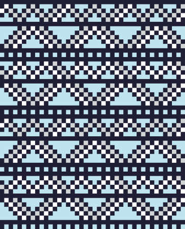 Sky Blue Christmas fair isle pattern background for fashion textiles, knitwear and graphicsのイラスト素材