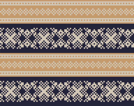 Brown Christmas fair isle pattern background for fashion textiles, knitwear and graphicsのイラスト素材