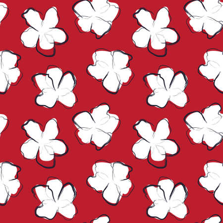 Red Floral brush strokes seamless pattern background for fashion prints, graphics, backgrounds and craftsのイラスト素材