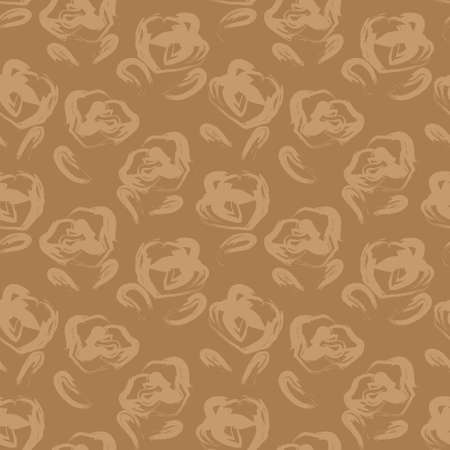 Brown Floral brush strokes seamless pattern background for fashion prints, graphics, backgrounds and craftsのイラスト素材