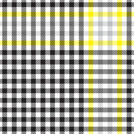 Yellow Glen Plaid textured seamless pattern suitable for fashion textiles and graphicsのイラスト素材
