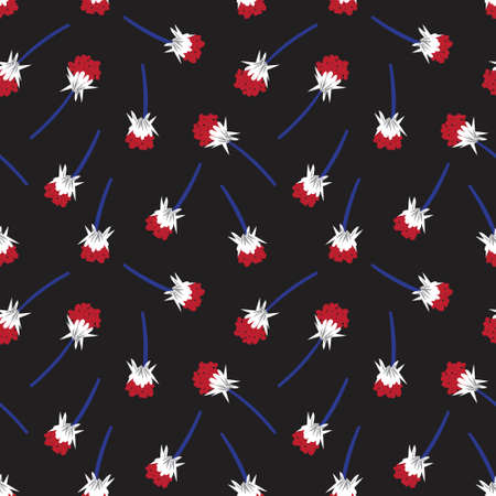 Botanical Floral seamless pattern collection includes 4 design swatches for fashion prints, graphics, backgrounds and craftsのイラスト素材