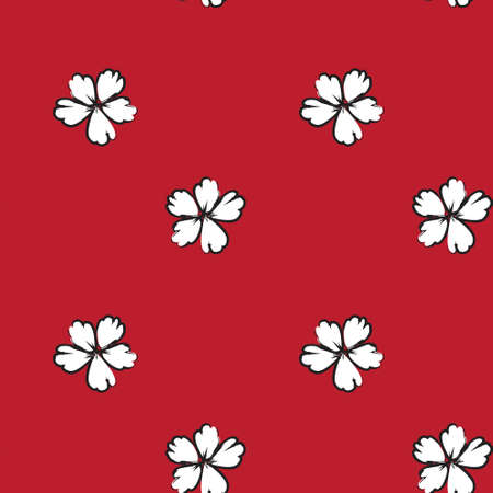 Red Floral brush strokes seamless pattern background for fashion prints, graphics, backgrounds and craftsのイラスト素材