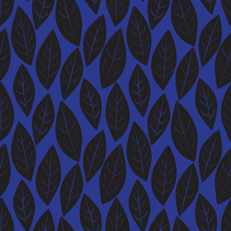Blue Tropical Leaf botanical seamless pattern background suitable for fashion prints, graphics,...