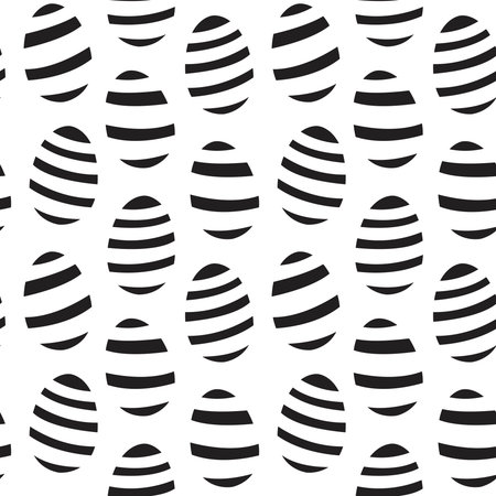 Black and White Easter Egg Seamless Pattern for computer graphics, fashion textiles, etc.のイラスト素材