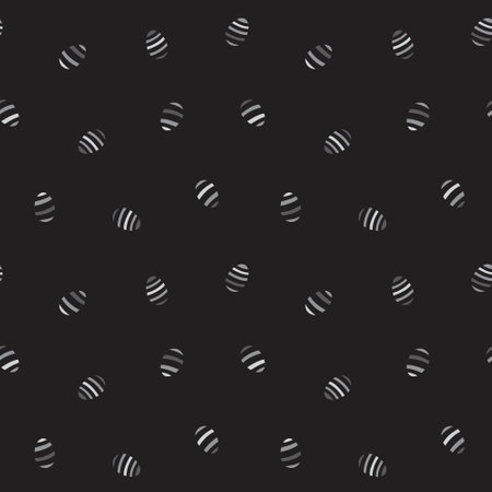 Black and White Easter Egg Seamless Pattern for computer graphics, fashion textiles, etc.のイラスト素材